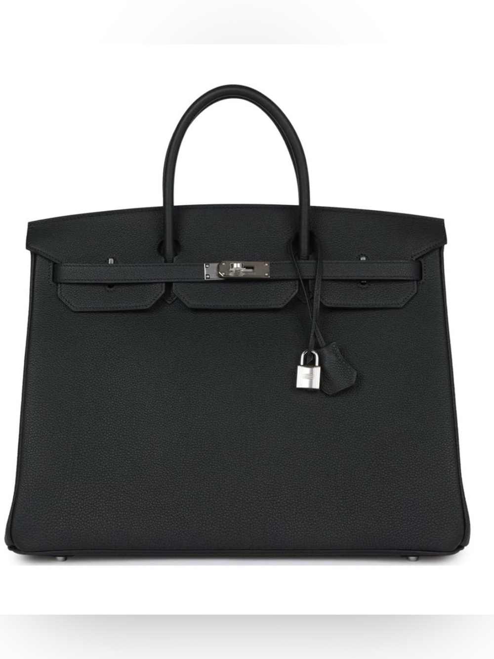 Absolutely must have 40 Black Togo Palladium Hardware trendy purse with lock/key